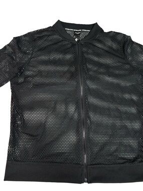 Victoria Sport Women’s Black Mesh Full Zip Track Jacket M Athleisure Gym